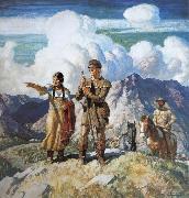NC Wyeth Lewis and Clark oil painting